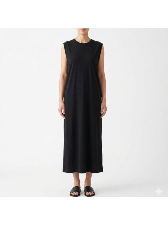 Old Navy Dresses & Skirts - Old Navy Muscle Tank Midi Column Shift T-shirt Dress Black Women Size M Casual